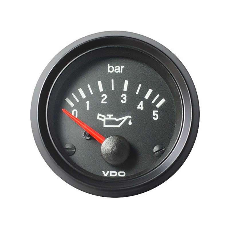 VDO Engine oil pressure gauge 5Bar 52mm 12/24V, VDO Gauges, Engine oil ...